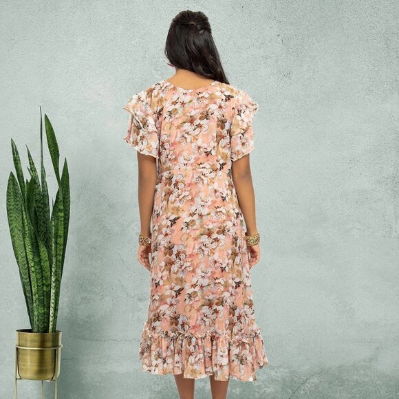 Pink Printed Dress | Harmony Hues Collection | Muvvas Boutique - Picture 6 of 6